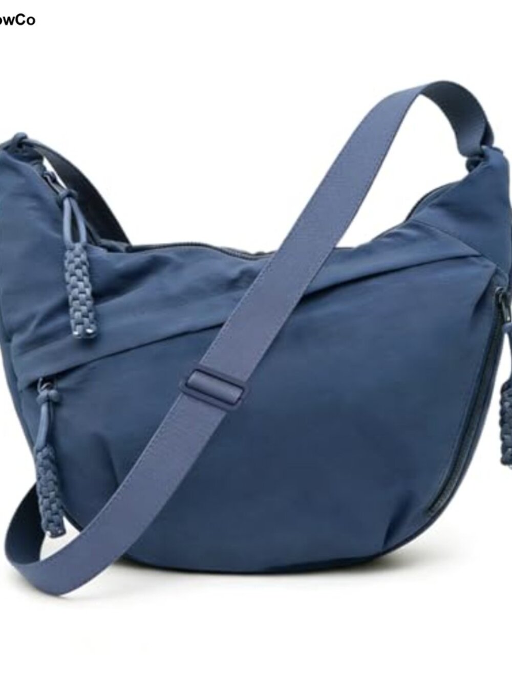 Nylon Crescent Crossbody Bag Large Capacity Half Moon Shoulder Purse Foldable